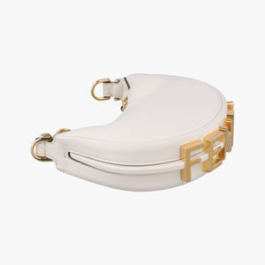 Pre-owned Fendi Nano Fendigraphy White Leather 7AS089 handbag | stylenewstar
