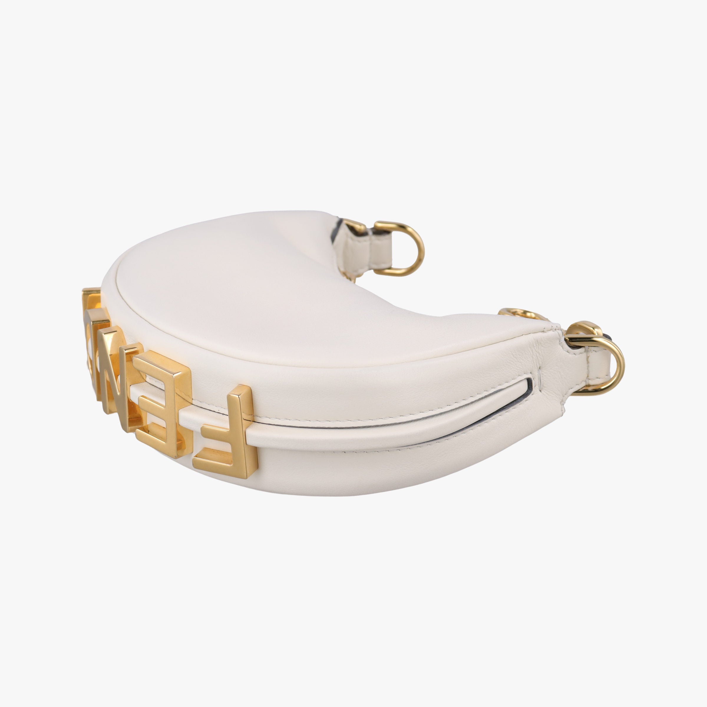 Pre-owned Fendi Nano Fendigraphy White Leather 7AS089 handbag | stylenewstar