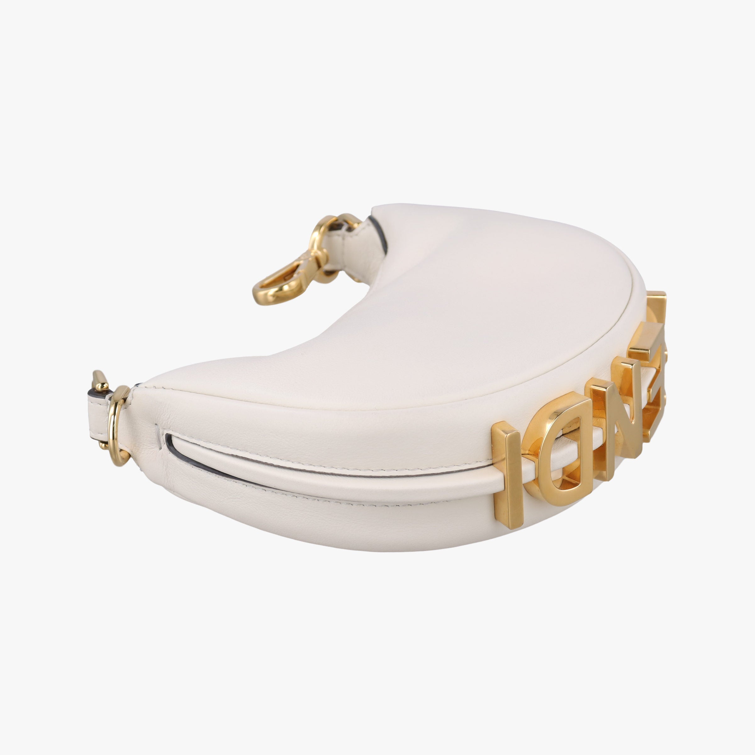 Pre-owned Fendi Nano Fendigraphy White Leather 7AS089 handbag | stylenewstar