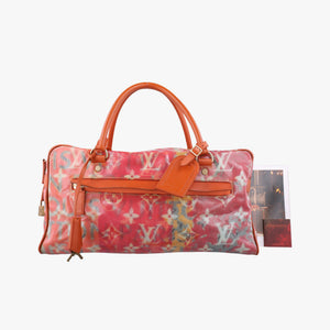 Pre-owned Louis Vuitton Weekender PM Rose×Multicolor Monogram Pulp M95734 handbag | stylenewstar