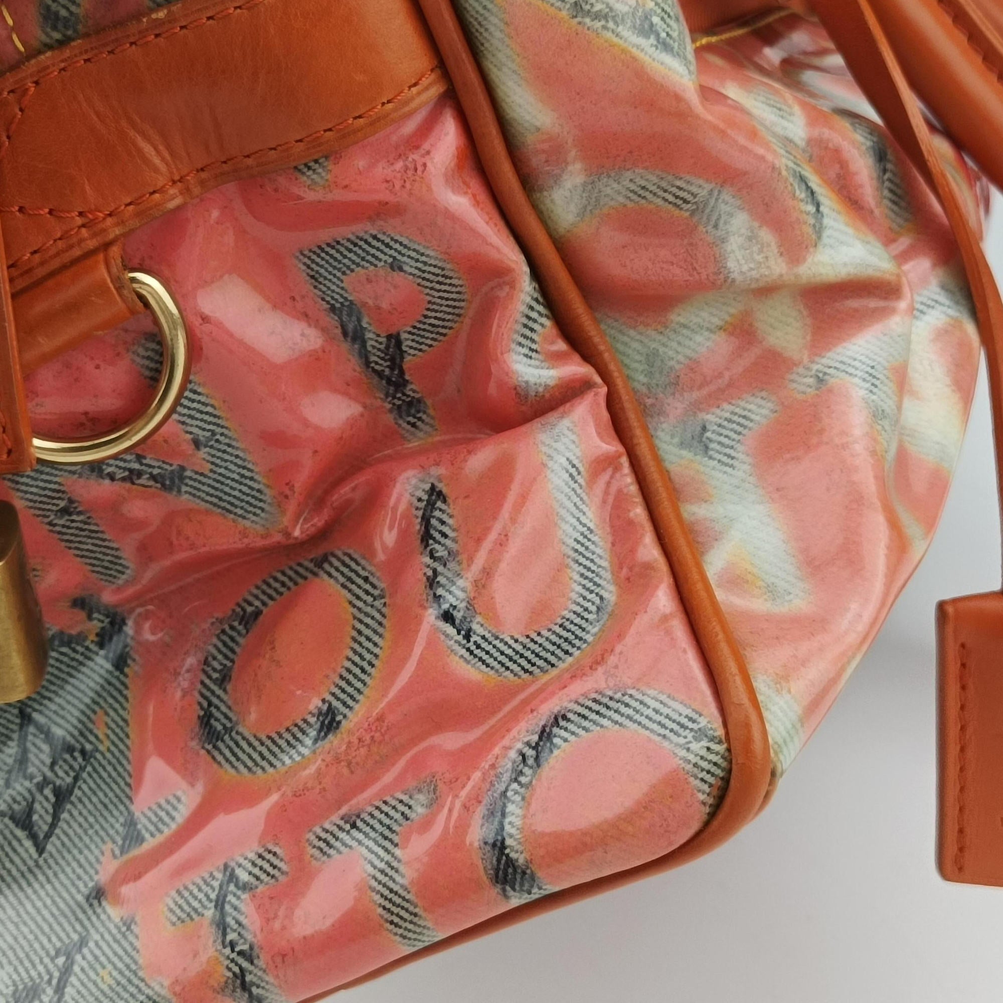 Pre-owned Louis Vuitton Weekender PM Rose×Multicolor Monogram Pulp M95734 handbag | stylenewstar