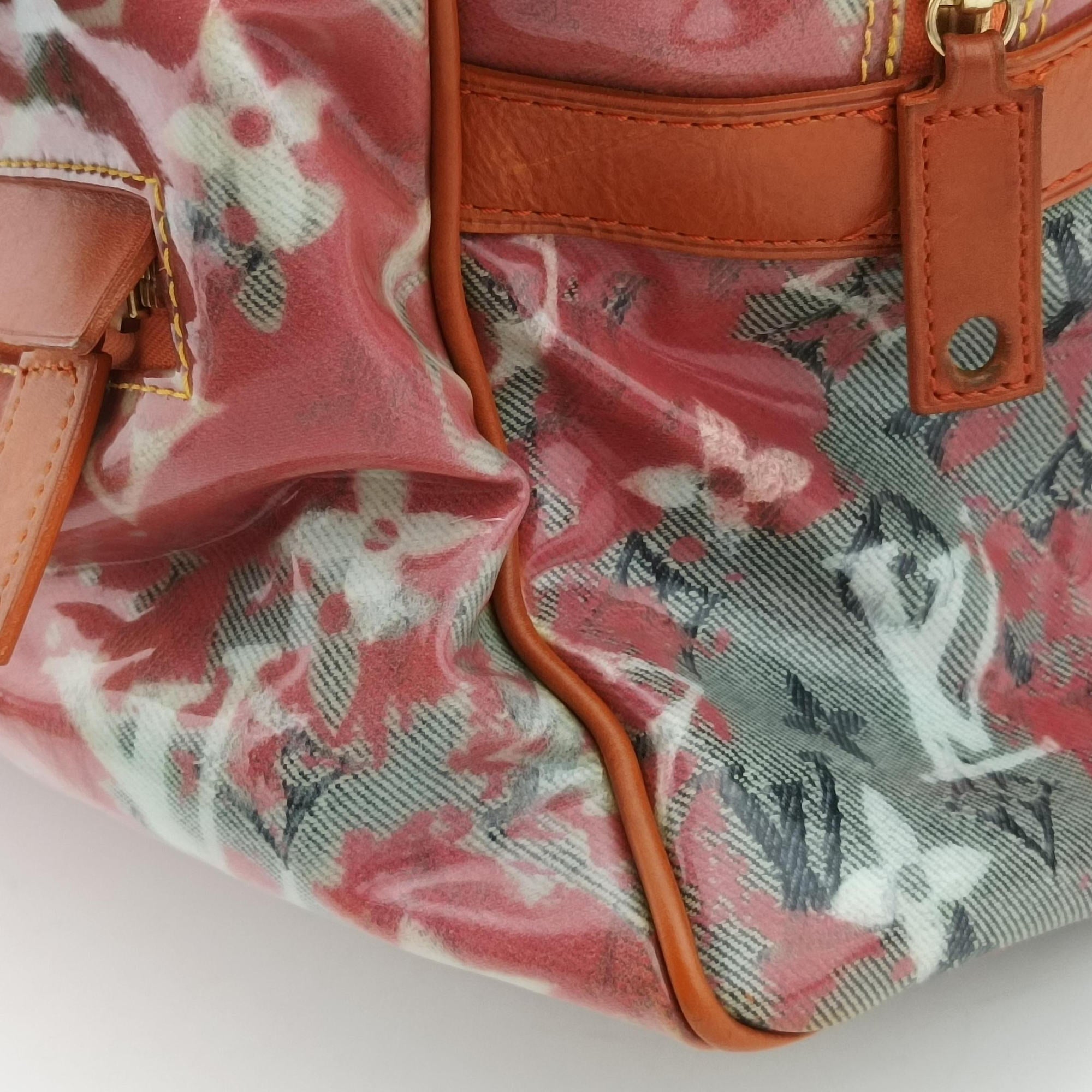 Pre-owned Louis Vuitton Weekender PM Rose×Multicolor Monogram Pulp M95734 handbag | stylenewstar