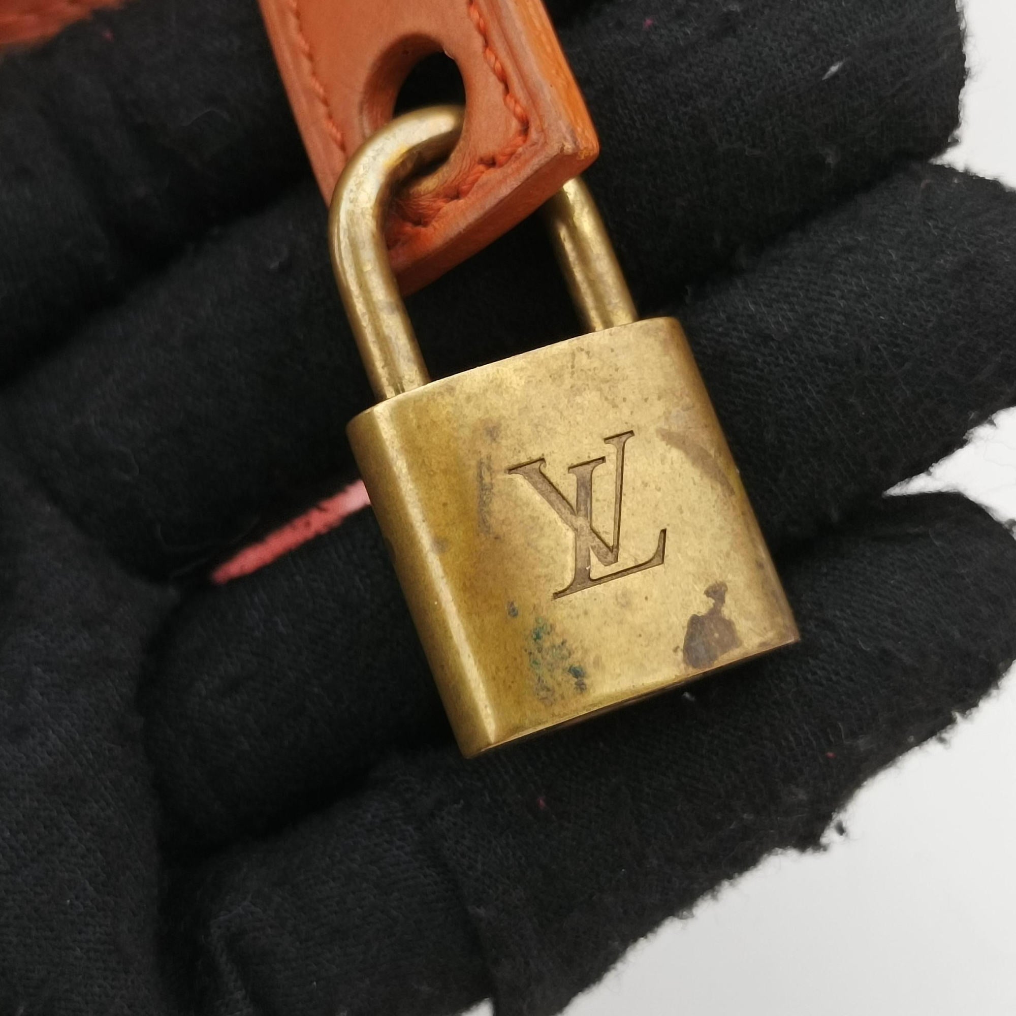 Pre-owned Louis Vuitton Weekender PM Rose×Multicolor Monogram Pulp M95734 handbag | stylenewstar
