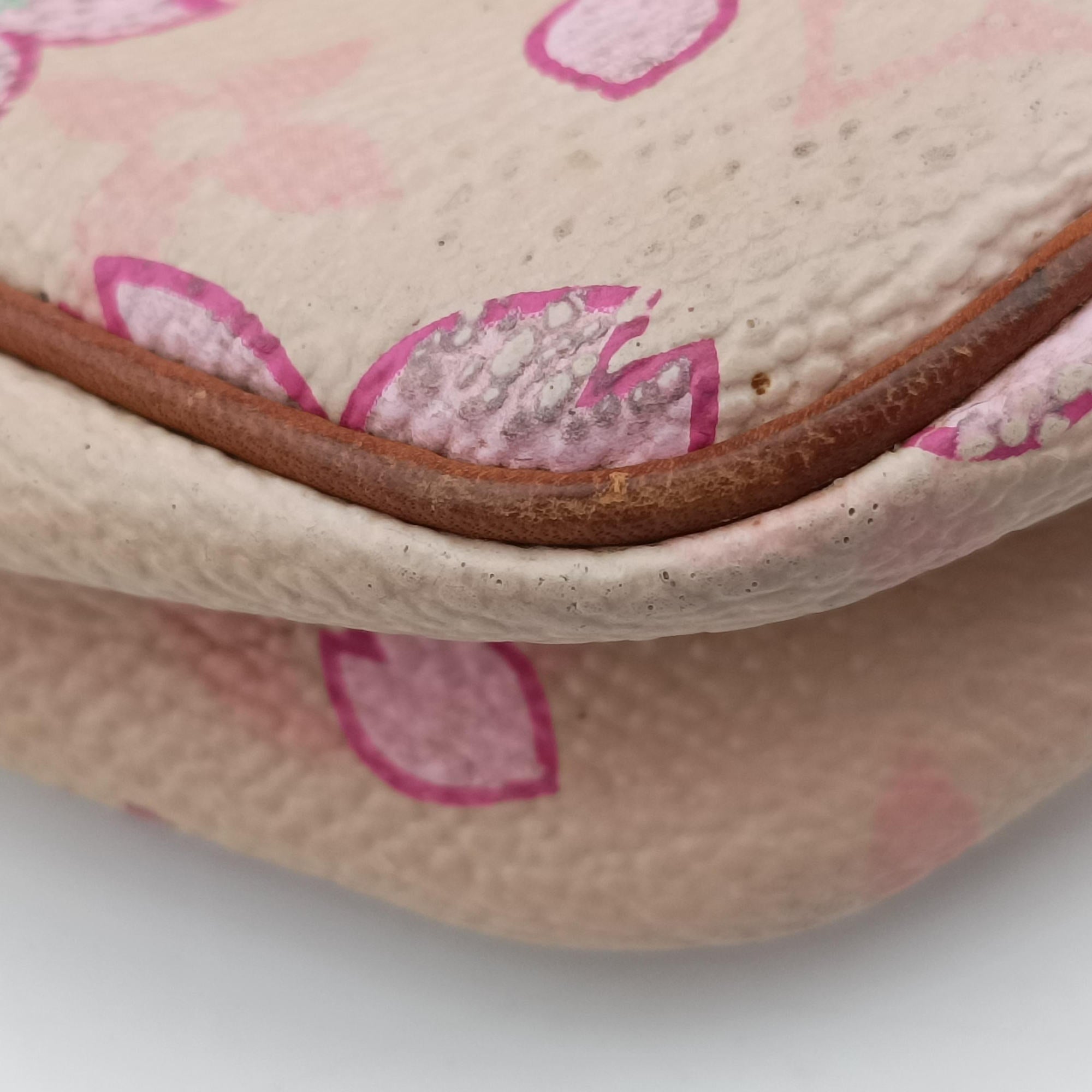 Pre-owned Louis Vuitton Cherry Blossom Pochette Accessoire Pink Monogram Canvas × Vachetta Leather M92007 handbag | stylenewstar