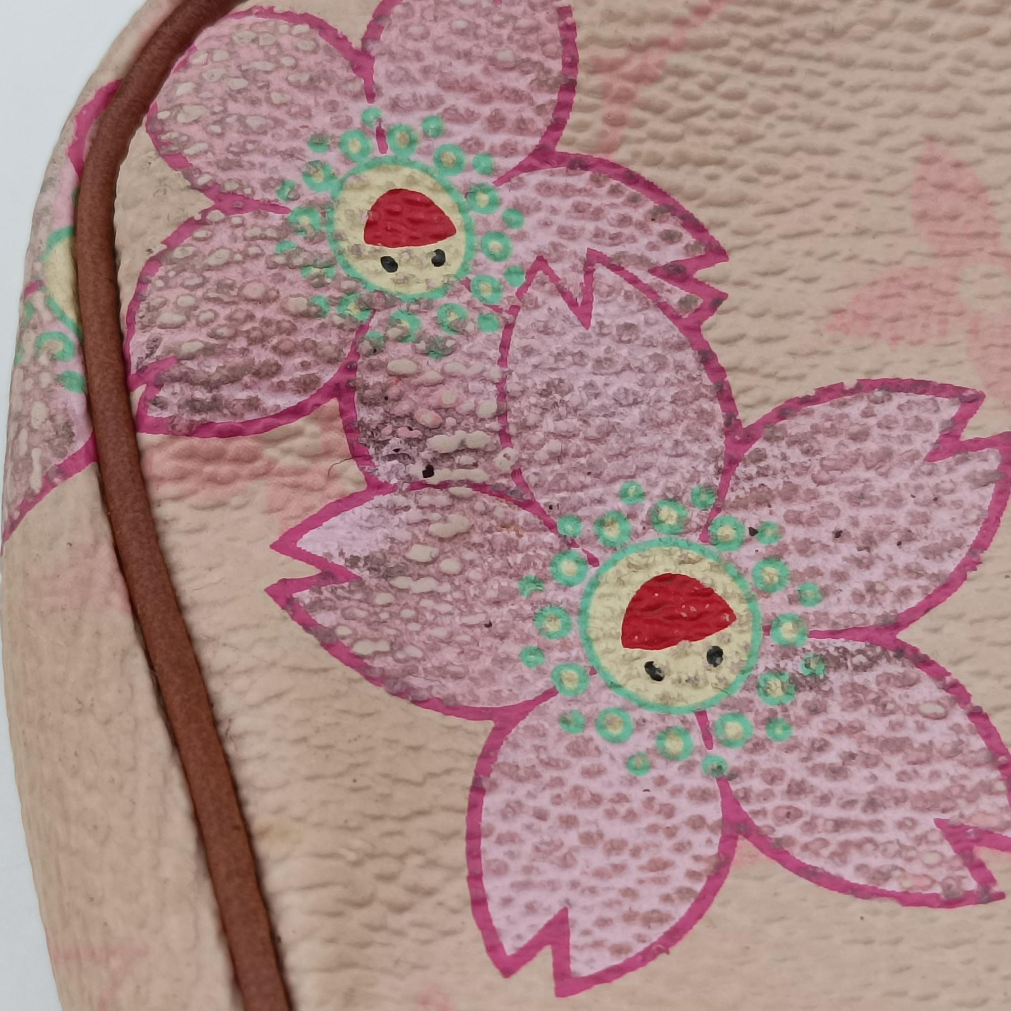 Pre-owned Louis Vuitton Cherry Blossom Pochette Accessoire Pink Monogram Canvas × Vachetta Leather M92007 handbag | stylenewstar