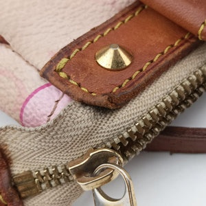 Pre-owned Louis Vuitton Cherry Blossom Pochette Accessoire Pink Monogram Canvas × Vachetta Leather M92007 handbag | stylenewstar