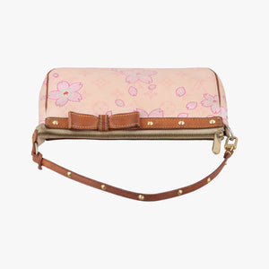 Pre-owned Louis Vuitton Cherry Blossom Pochette Accessoire Pink Monogram Canvas × Vachetta Leather M92007 handbag | stylenewstar