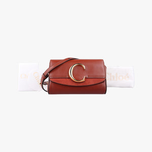 Pre-owned Chloe Chloe C Brown Leather × Suede  bum bag/waist bag | stylenewstar