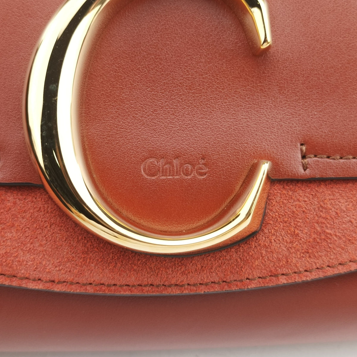 Pre-owned Chloe Chloe C Brown Leather × Suede  bum bag/waist bag | stylenewstar