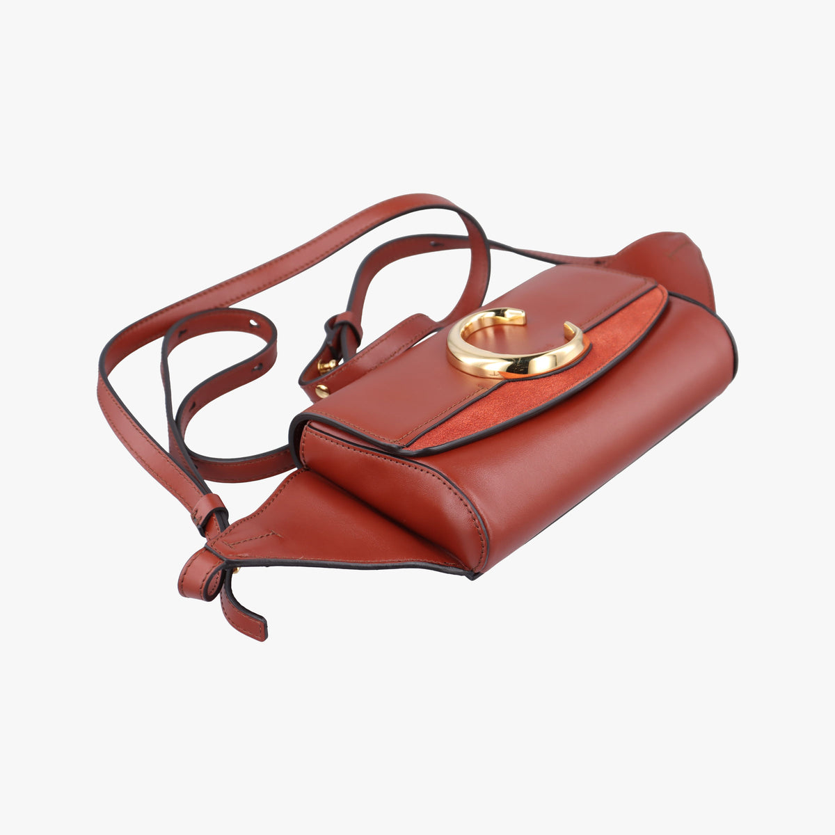 Pre-owned Chloe Chloe C Brown Leather × Suede  bum bag/waist bag | stylenewstar