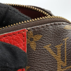 Pre-owned Louis Vuitton RETIRO PM brown×CERISE Monogram Canvas×calf leather M40546 shoulderbag | stylenewstar