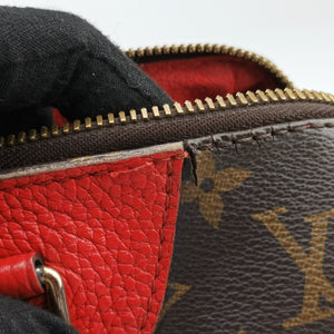 Pre-owned Louis Vuitton RETIRO PM brown×CERISE Monogram Canvas×calf leather M40546 shoulderbag | stylenewstar