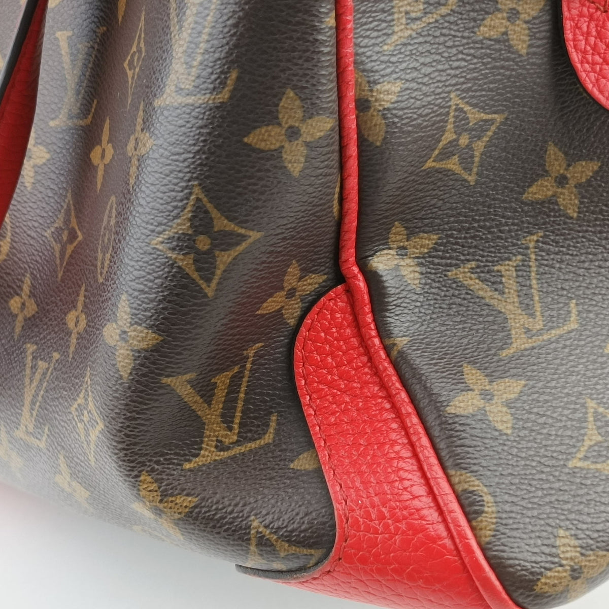 Pre-owned Louis Vuitton RETIRO PM brown×CERISE Monogram Canvas×calf leather M40546 shoulderbag | stylenewstar