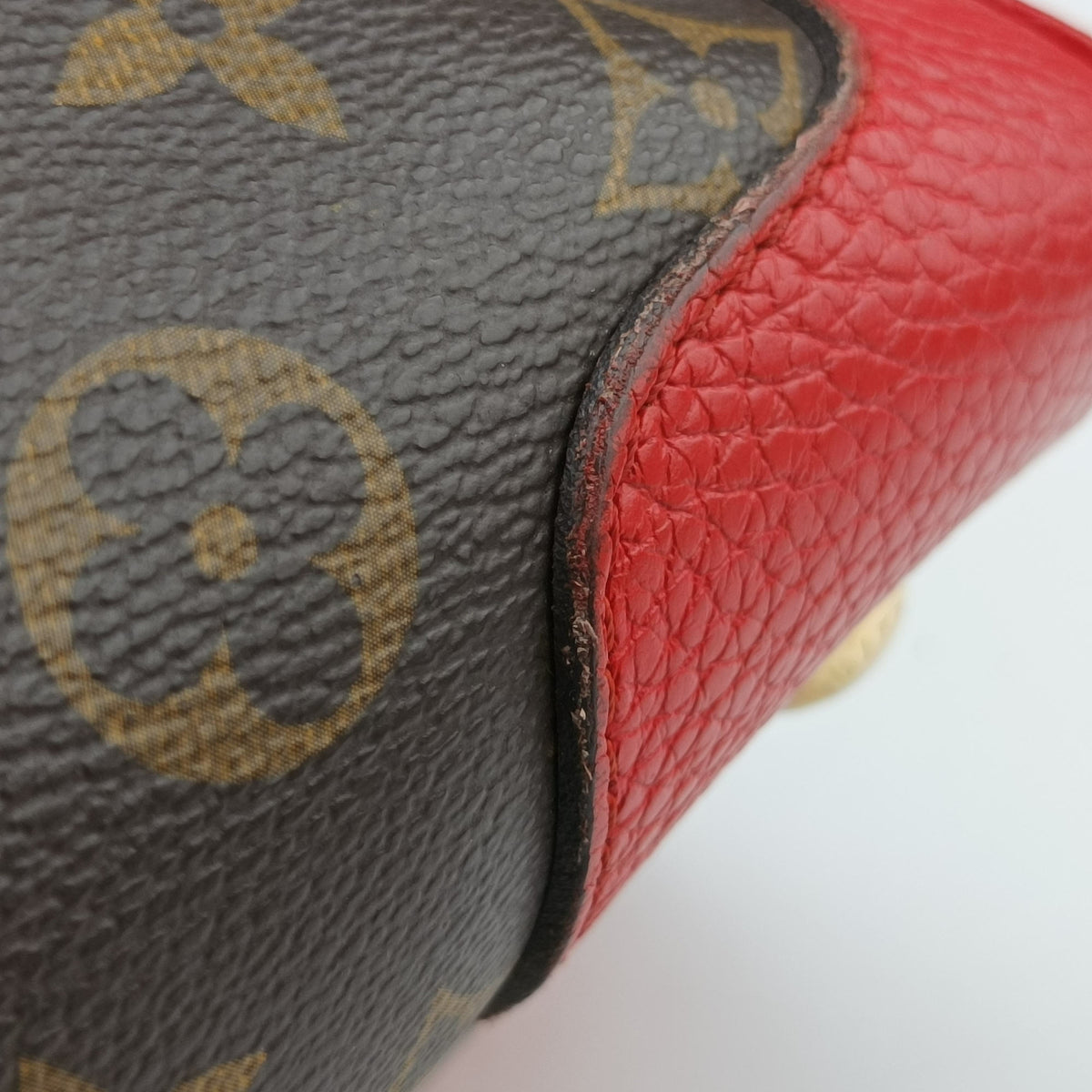 Pre-owned Louis Vuitton RETIRO PM brown×CERISE Monogram Canvas×calf leather M40546 shoulderbag | stylenewstar