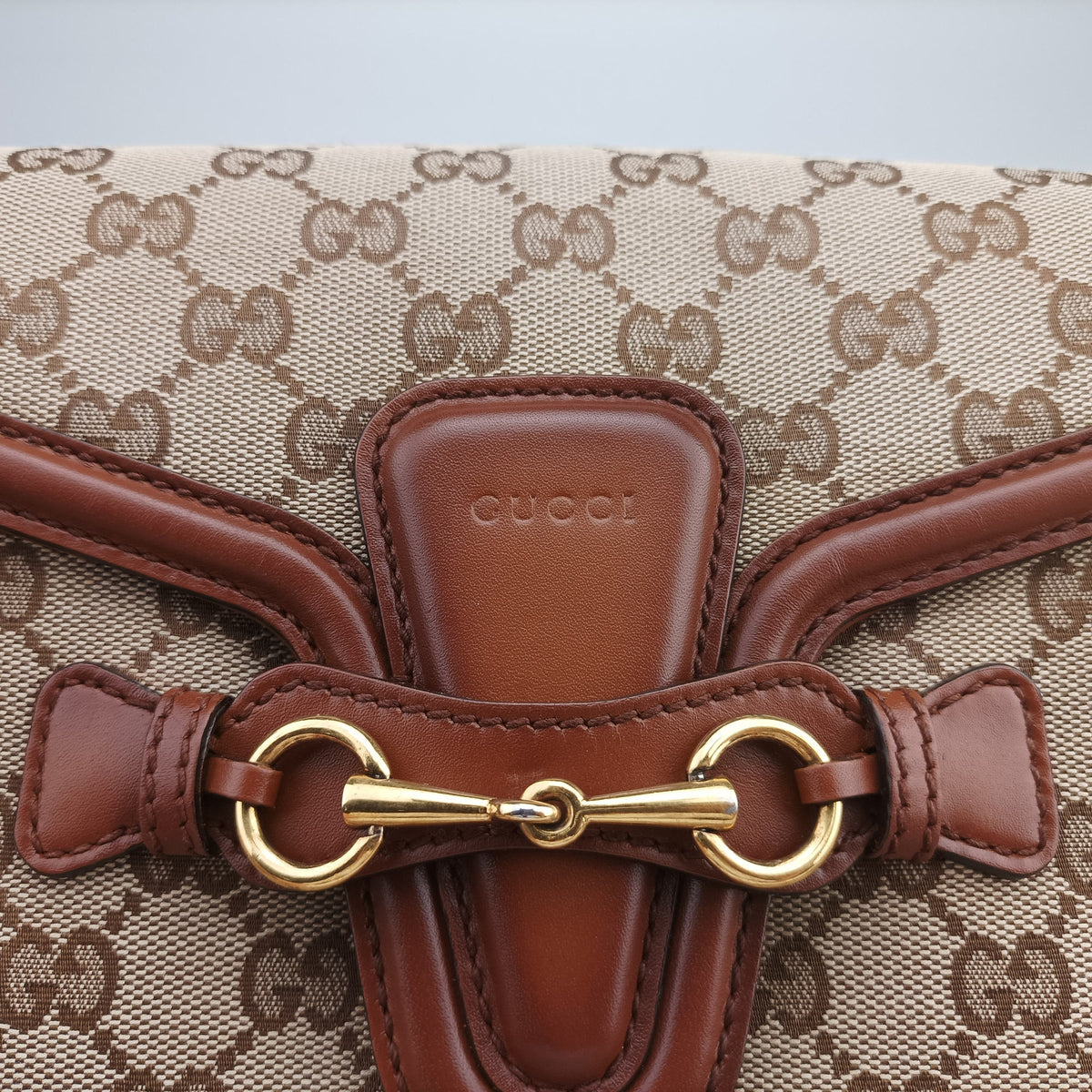 Vintage Gucci Horsebit Lady Web Beige×Brown Leather×canvas 383848 shoulderbag | stylenewstar