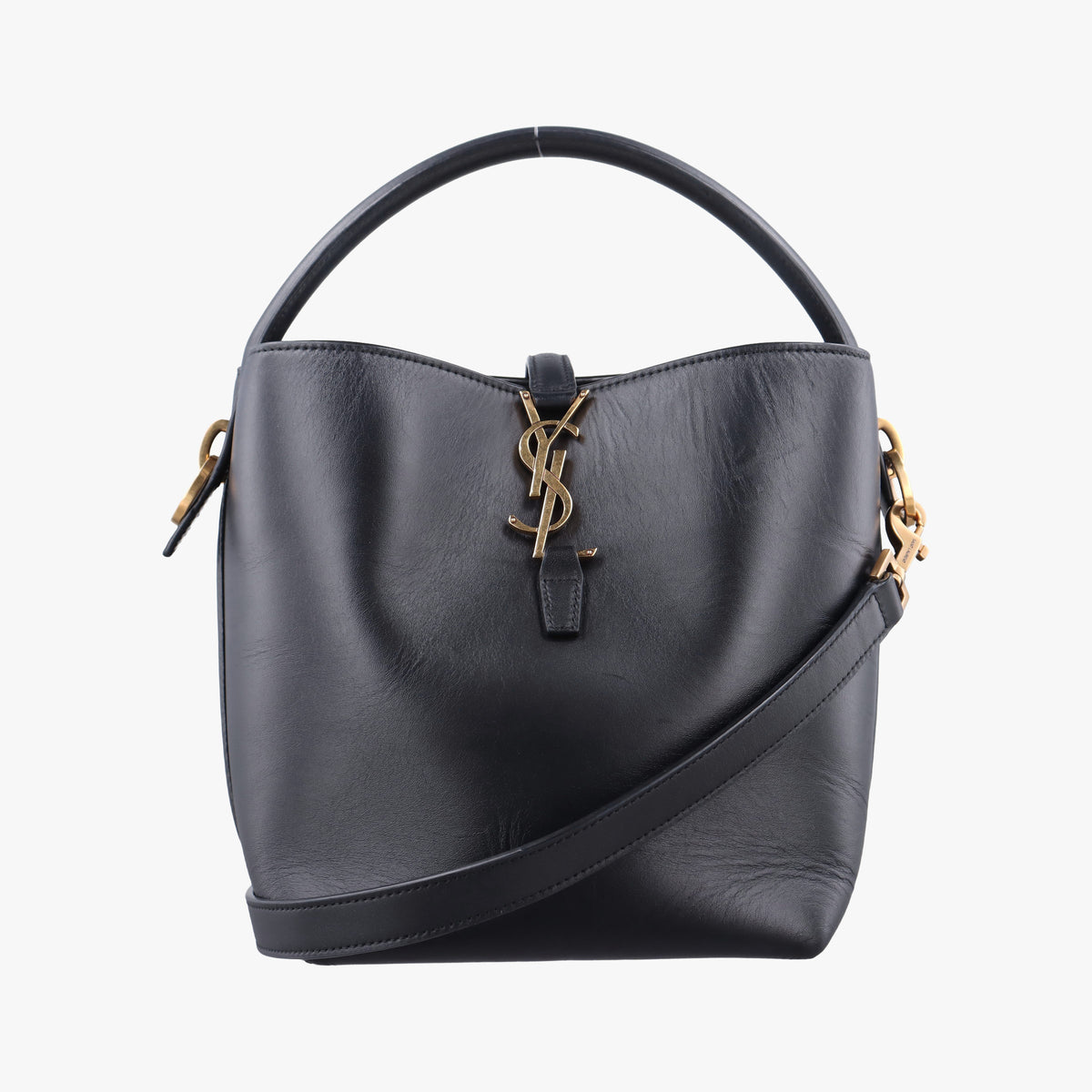 Vintage Yves Saint Laurent LE 37 bucket Black Leather 749036 shoulderbag | stylenewstar