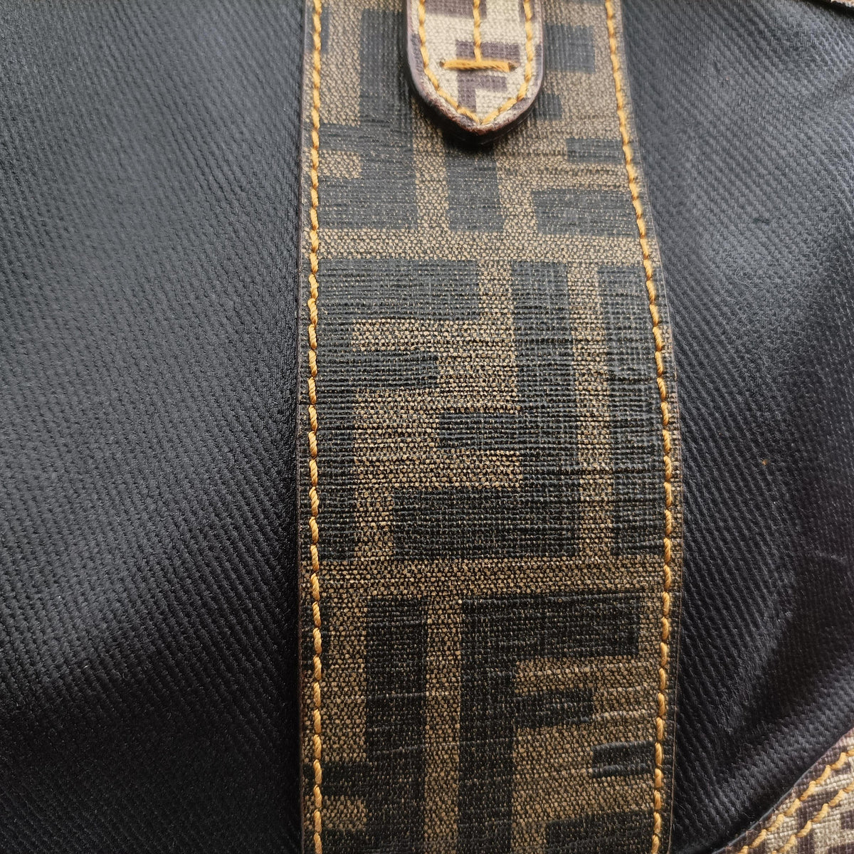Secondhand Fendi Zucca Zucchino Mixed Balck x Brown PVC coated canvas 8BL095 handbag | stylenewstar