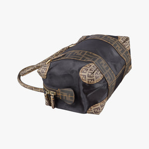 Secondhand Fendi Zucca Zucchino Mixed Balck x Brown PVC coated canvas 8BL095 handbag | stylenewstar