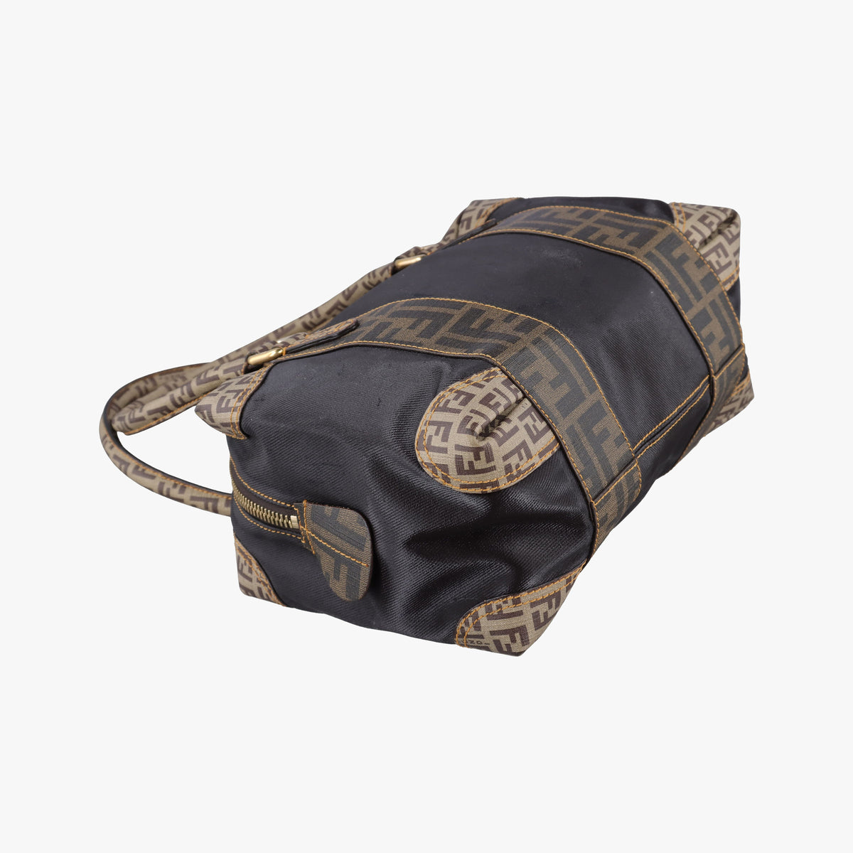 Secondhand Fendi Zucca Zucchino Mixed Balck x Brown PVC coated canvas 8BL095 handbag | stylenewstar