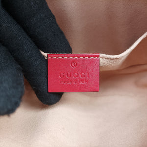 Pre-owned Gucci GG Marmont Red Leather 476434 bum bag/waist bag | stylenewstar
