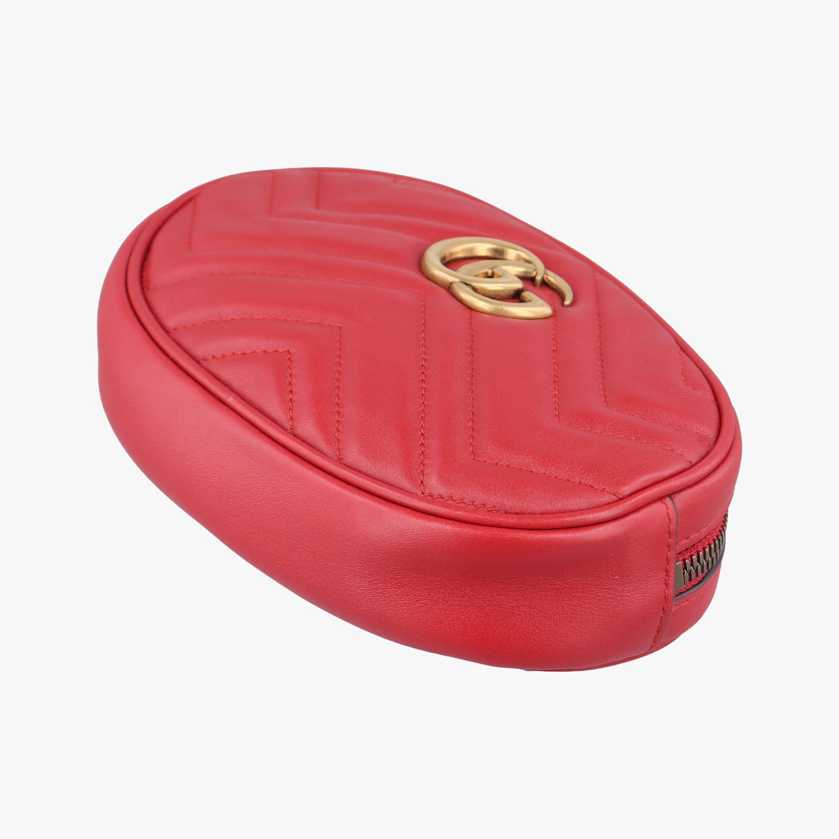 Pre-owned Gucci GG Marmont Red Leather 476434 bum bag/waist bag | stylenewstar