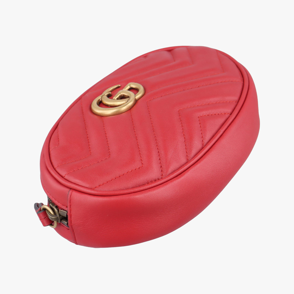 Pre-owned Gucci GG Marmont Red Leather 476434 bum bag/waist bag | stylenewstar