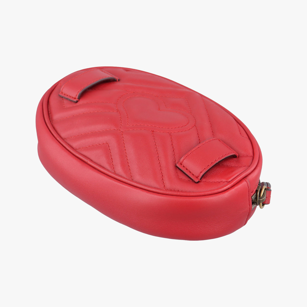 Pre-owned Gucci GG Marmont Red Leather 476434 bum bag/waist bag | stylenewstar