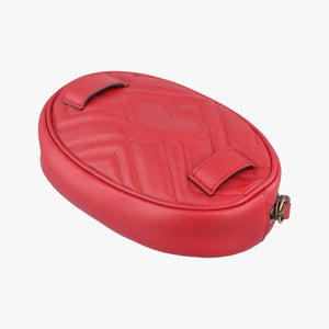 Pre-owned Gucci GG Marmont Red Leather 476434 bum bag/waist bag | stylenewstar