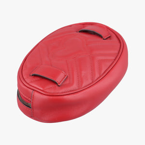 Pre-owned Gucci GG Marmont Red Leather 476434 bum bag/waist bag | stylenewstar