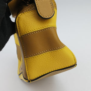 Pre-owned Loewe Puzzle　mini Yellow x Brown Leather 322 30 U95 shoulderbag | stylenewstar