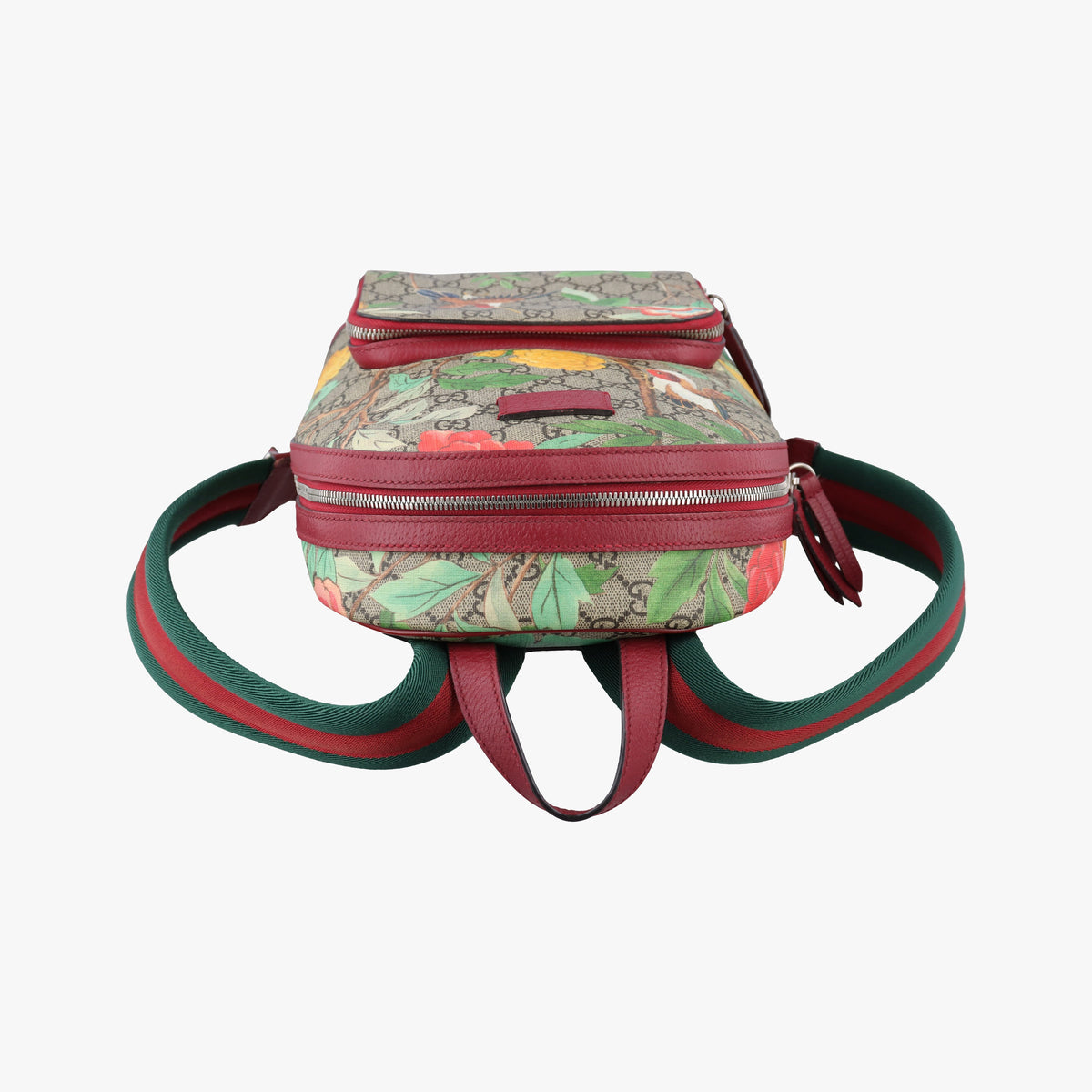 Secondhand Gucci GG Supreme Tian beige×Multicolour PVC coated canvas×Leather 427042 backpack/rucksack | stylenewstar
