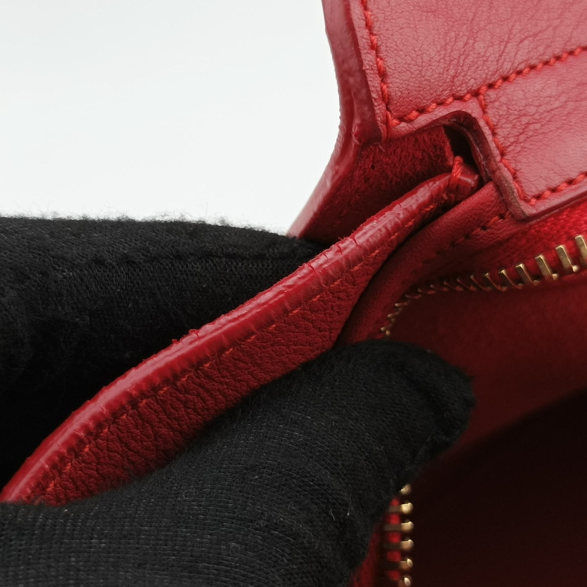 Pre-owned Yves Saint Laurent Downtown Cabas Red Leather x Suede 436832 shoulderbag | stylenewstar
