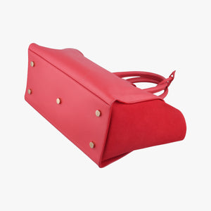 Pre-owned Yves Saint Laurent Downtown Cabas Red Leather x Suede 436832 shoulderbag | stylenewstar
