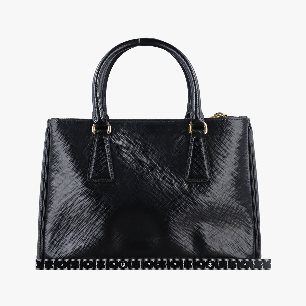 Pre-owned Prada Galleria Black SAFFIANO patent BN2274 shoulderbag | stylenewstar