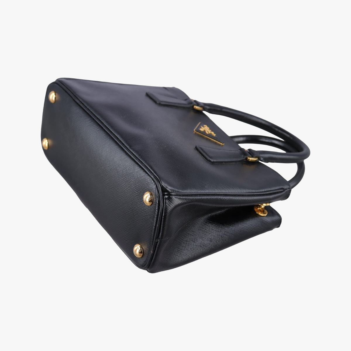 Pre-owned Prada Galleria Black SAFFIANO patent BN2274 shoulderbag | stylenewstar