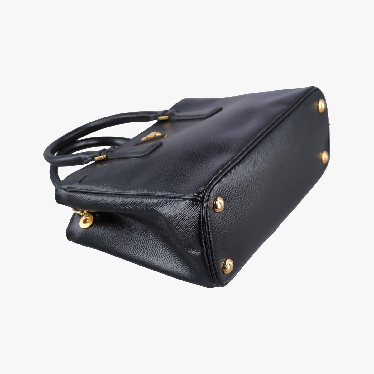Pre-owned Prada Galleria Black SAFFIANO patent BN2274 shoulderbag | stylenewstar