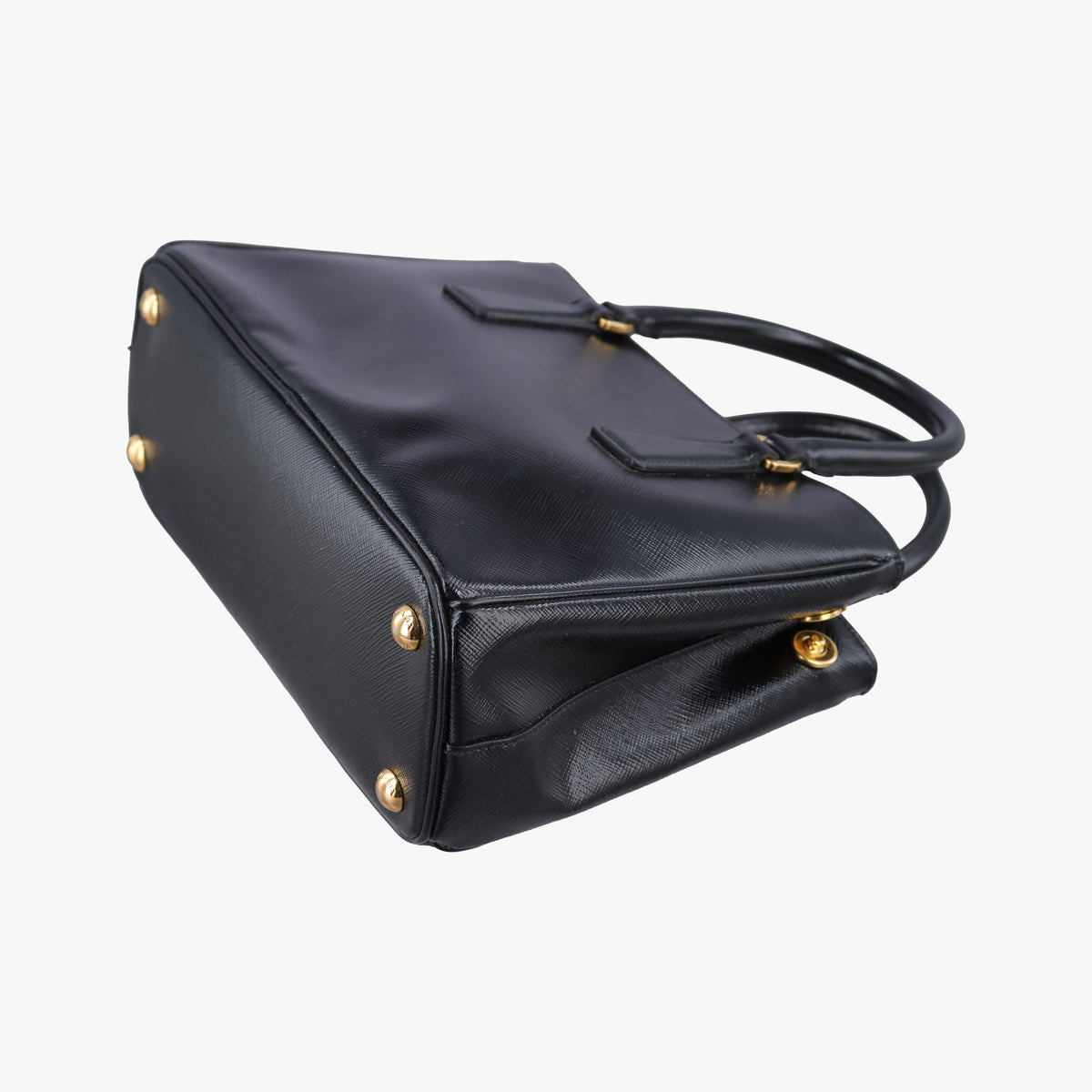 Pre-owned Prada Galleria Black SAFFIANO patent BN2274 shoulderbag | stylenewstar