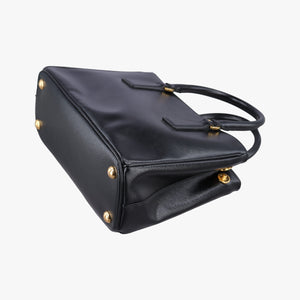 Pre-owned Prada Galleria Black SAFFIANO patent BN2274 shoulderbag | stylenewstar