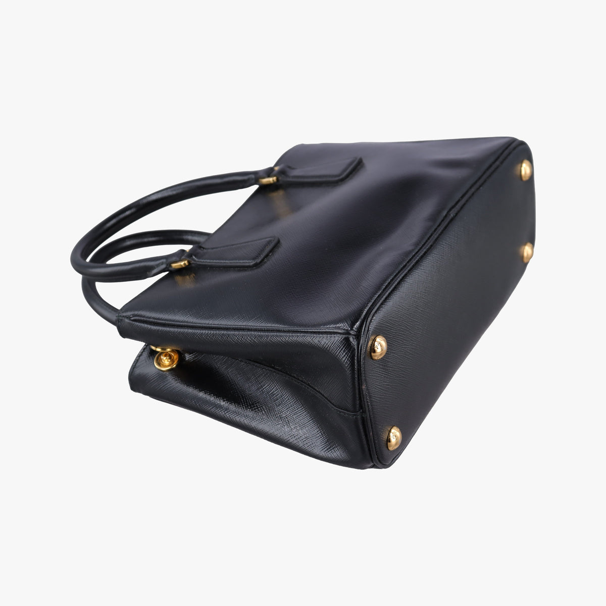 Pre-owned Prada Galleria Black SAFFIANO patent BN2274 shoulderbag | stylenewstar