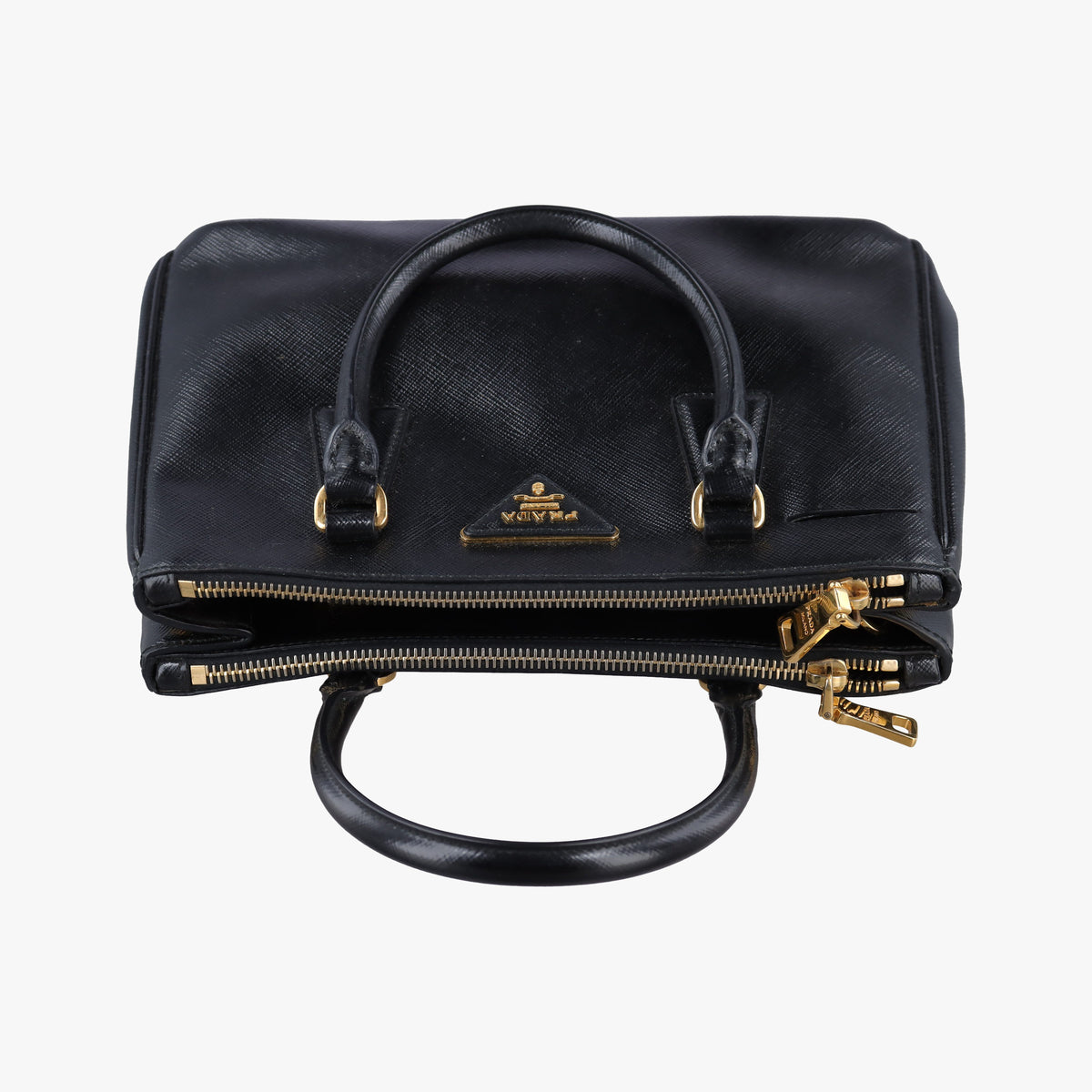 Pre-owned Prada Galleria Black SAFFIANO patent BN2274 shoulderbag | stylenewstar
