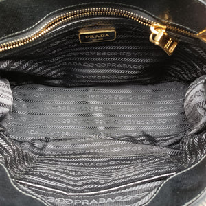 Pre-owned Prada Galleria Black SAFFIANO patent BN2274 shoulderbag | stylenewstar