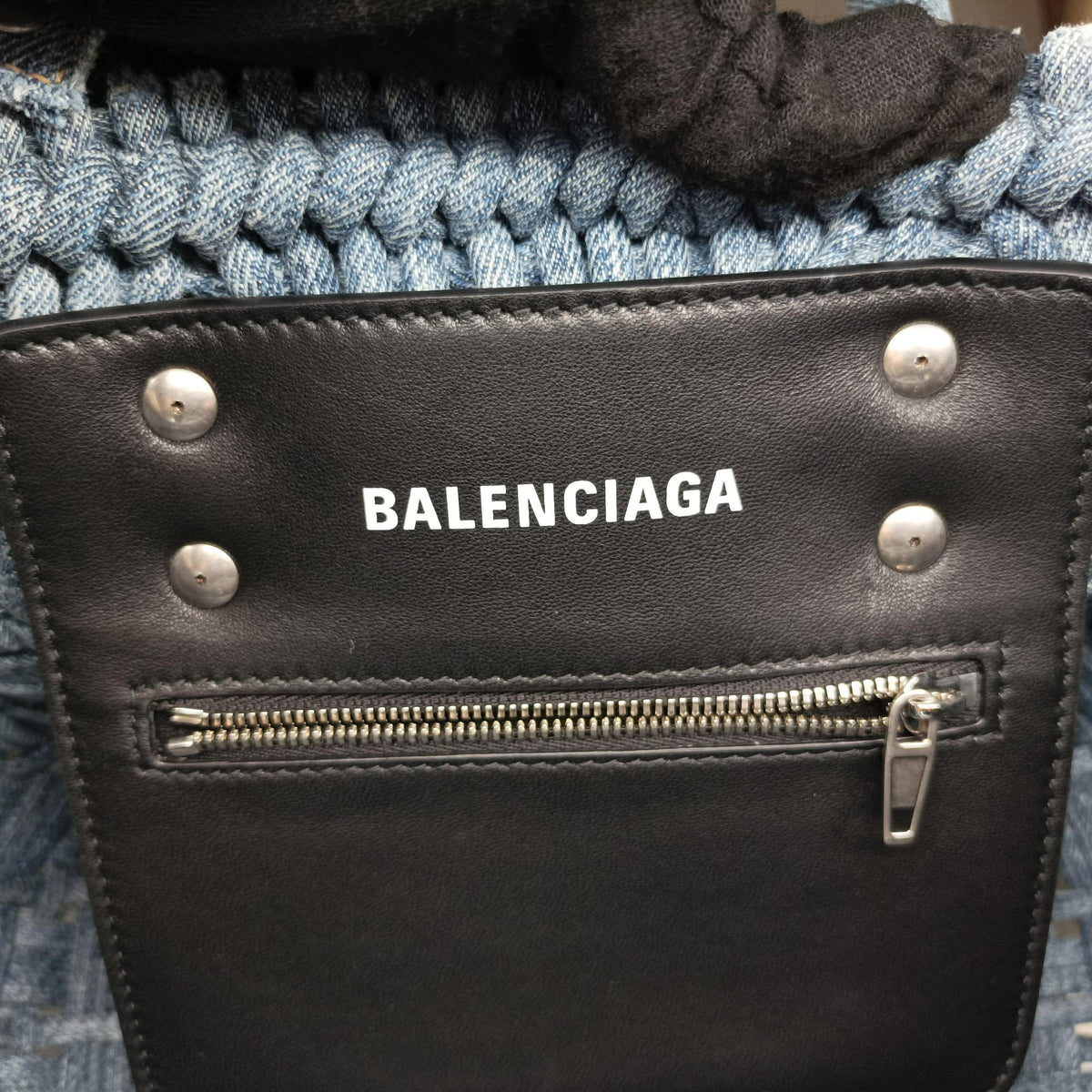 Secondhand Balenciaga Bistro basket Navy denim  shoulderbag | stylenewstar
