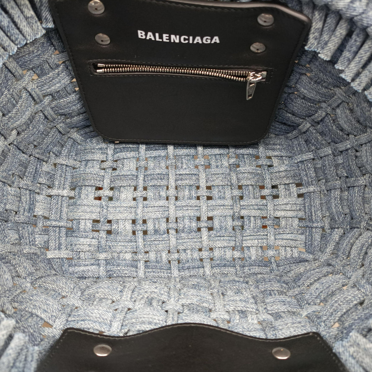 Secondhand Balenciaga Bistro basket Navy denim  shoulderbag | stylenewstar