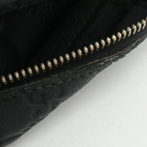 Pre-owned Gucci Guccissima Messenger Black Leather 201448 shoulderbag | stylenewstar