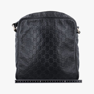 Pre-owned Gucci Guccissima Messenger Black Leather 201448 shoulderbag | stylenewstar