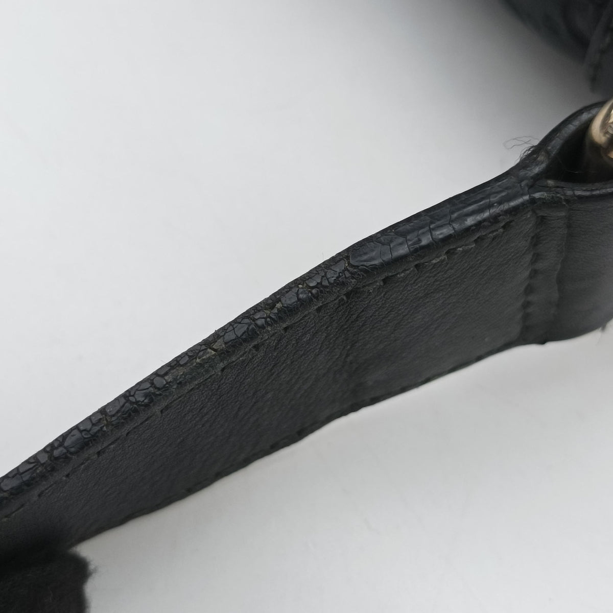 Pre-owned Gucci Guccissima Messenger Black Leather 201448 shoulderbag | stylenewstar