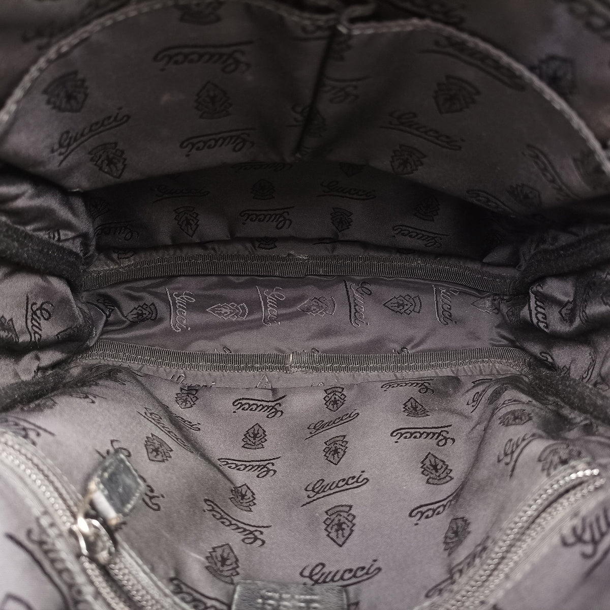 Pre-owned Gucci Guccissima Messenger Black Leather 201448 shoulderbag | stylenewstar