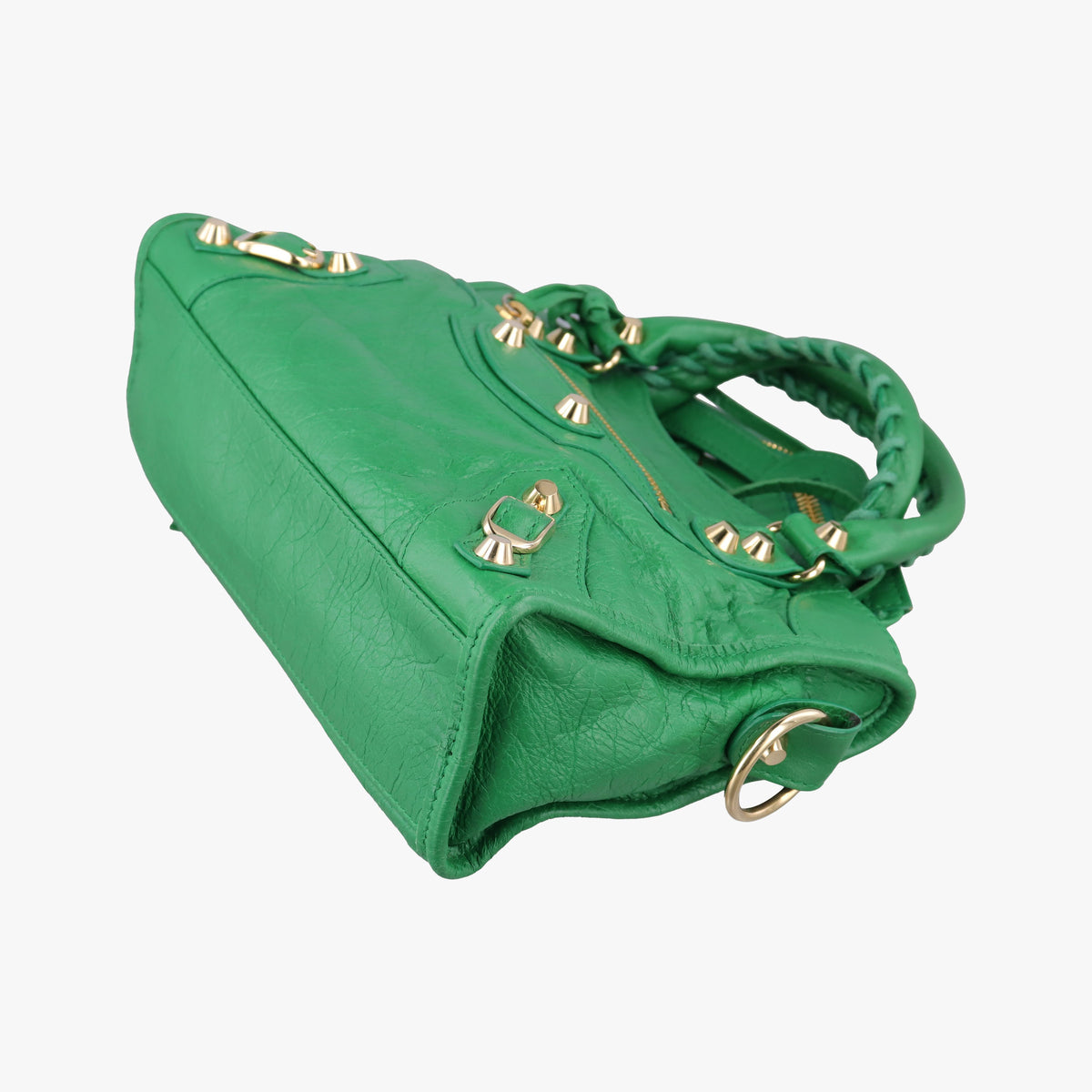 Pre-owned Balenciaga Classic City Mini Green lambskin  shoulderbag | stylenewstar