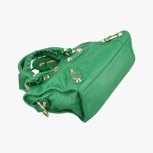 Pre-owned Balenciaga Classic City Mini Green lambskin  shoulderbag | stylenewstar