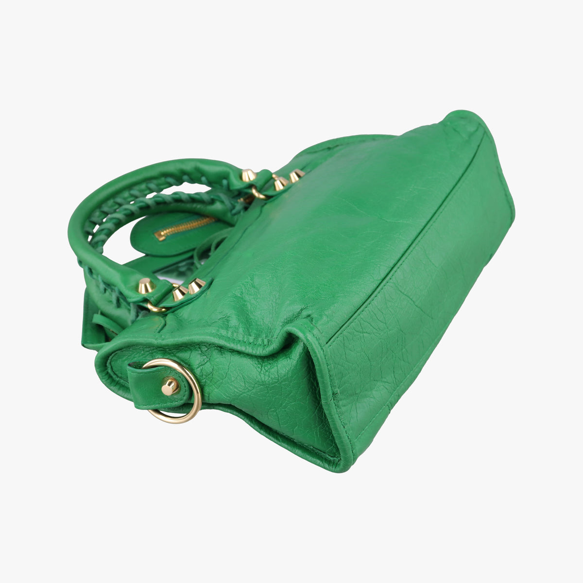 Pre-owned Balenciaga Classic City Mini Green lambskin  shoulderbag | stylenewstar